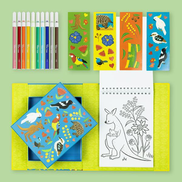 ZWIERZĄTKA AUSTRALIJSKIE kolorowanka zestaw z pisakami Tiger Tribe 4+