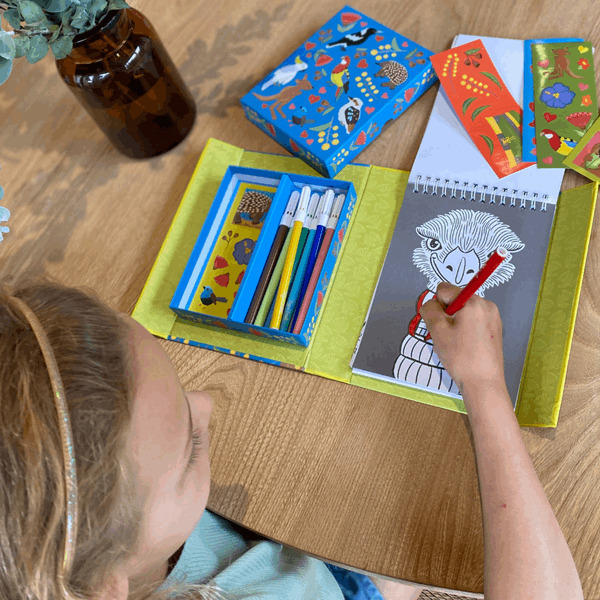 ZWIERZĄTKA AUSTRALIJSKIE kolorowanka zestaw z pisakami Tiger Tribe 4+