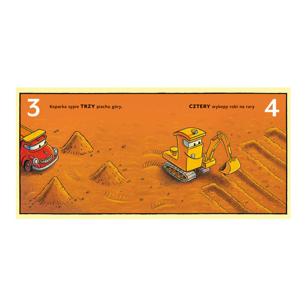 KOPARKA I CYFRY. SNÓW KOLOROWYCH, PLACU BUDOWY książka kartonowa Rinker Sheri Duskey wyd. Nasza Księgarnia