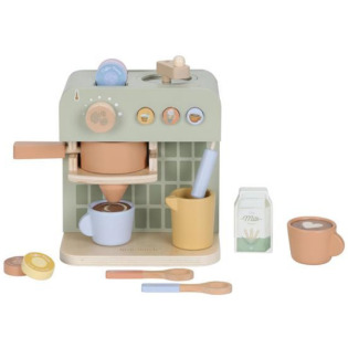 DREWNIANY EKSPRES DO KAWY z akcesoriami zabawa w dom, kuchnię i gotowanie FSC Little Dutch 3+