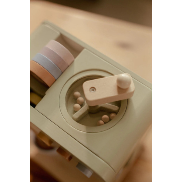 DREWNIANY EKSPRES DO KAWY z akcesoriami zabawa w dom, kuchnię i gotowanie FSC Little Dutch 3+