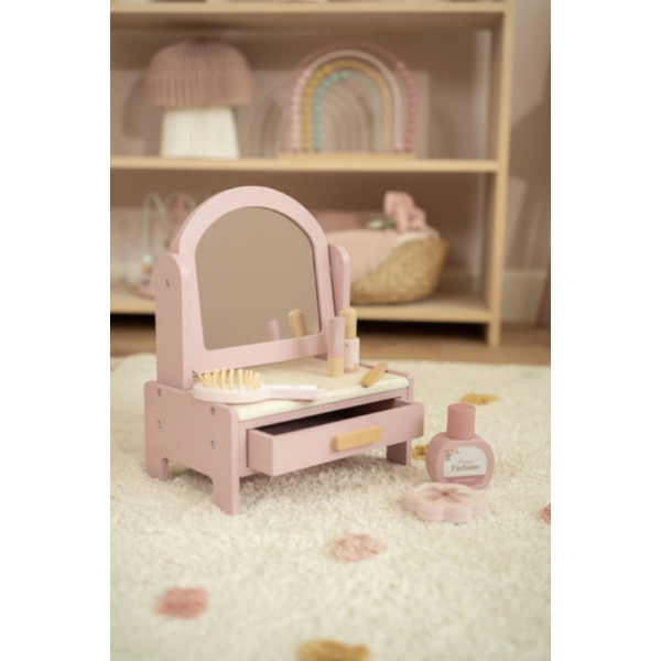 DREWNIANA TOALETKA z akcesoriami zabawa w dorosłych FSC Little Dutch 3+