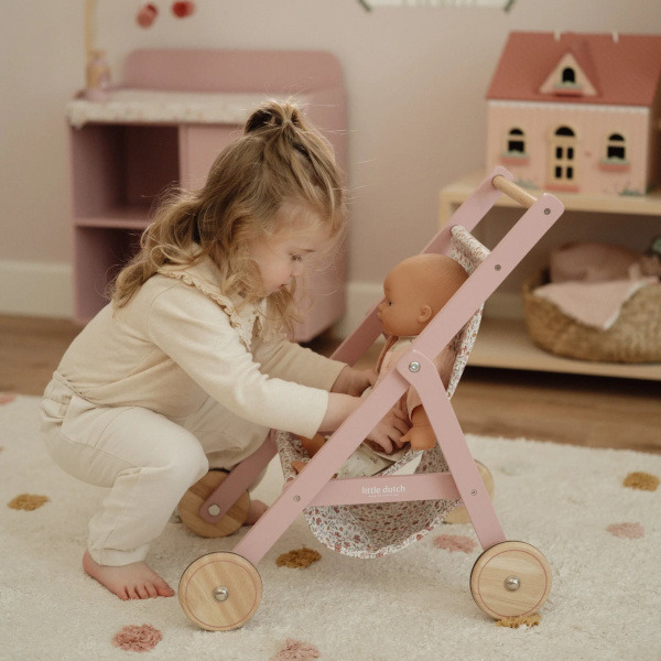 DREWNIANY WÓZEK dla lalek FSC Little Dutch 3+