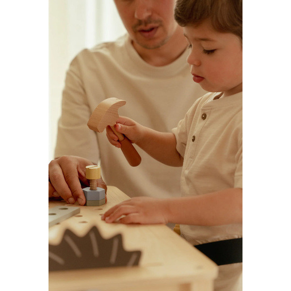 DREWNIANY WARSZTAT z narzędziami FSC Little Dutch 3+