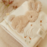 KRÓLICZEK I GĄSKA materiałowa książeczka aktywizująca Newborn Naturals Little Dutch 0+