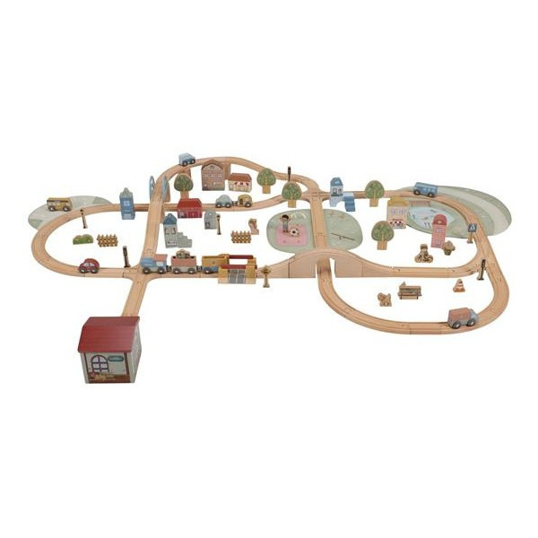 DREWNIANA KOLEJKA XXL zestaw 114 elem. FSC Little Dutch 3+