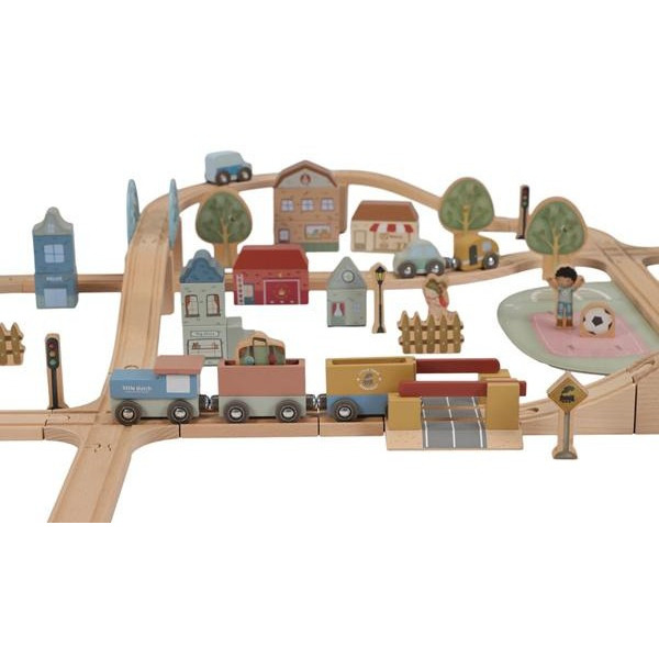 DREWNIANA KOLEJKA XXL zestaw 114 elem. FSC Little Dutch 3+
