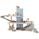 DREWNIANY GARAŻ WIELOPOZIOMOWY z akcesoriami FSC Little Dutch 3+