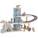 DREWNIANY GARAŻ WIELOPOZIOMOWY z akcesoriami FSC Little Dutch 3+