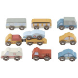 DREWNIANE POJAZDY zestaw 10 szt.  FSC Little Dutch 2+