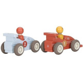 DREWNIANE SAMOCHODY WYŚCIGOWE zestaw 2 szt. FSC Little Dutch 18msc+