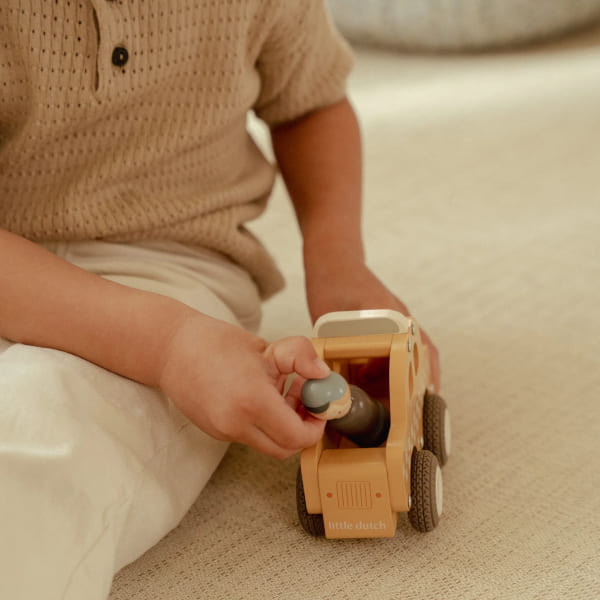 TAKSÓWKA drewniany samochód z wyjmowanym kierowcą FSC Little Dutch 18msc+