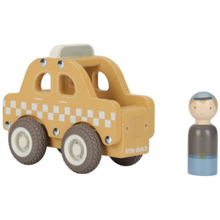 TAKSÓWKA drewniany samochód z wyjmowanym kierowcą FSC Little Dutch 18msc+