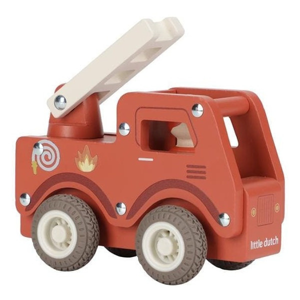 STRAŻ POŻARNA drewniany samochód ze strażakiem FSC Little Dutch 18msc+