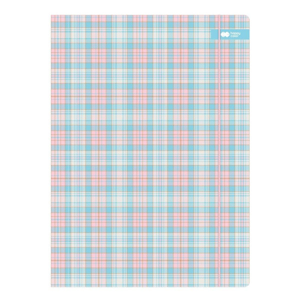 Teczka A4+ kartonowa z gumką Mild kratka błękitna Happy Color