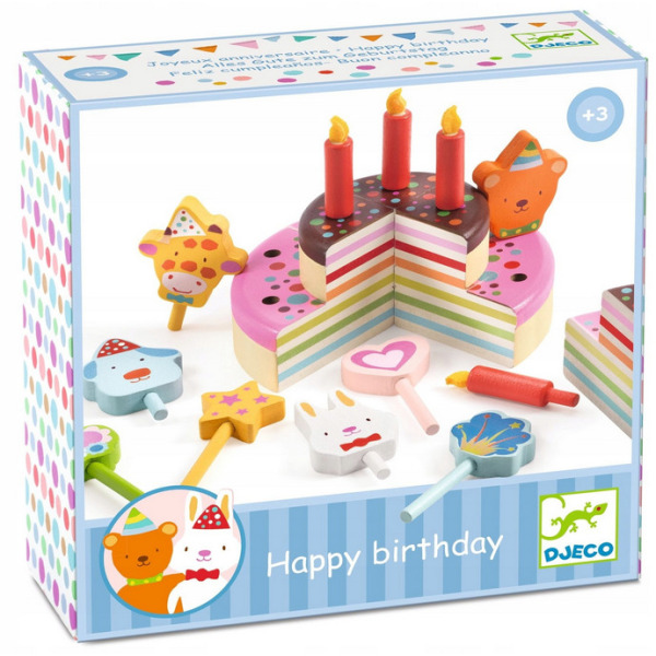 TORT URODZINOWY drewniany zestaw zabawa w gotowanie TOM & CHARLOTTE Djeco 3+