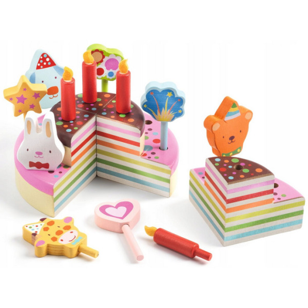 TORT URODZINOWY drewniany zestaw zabawa w gotowanie TOM & CHARLOTTE Djeco 3+