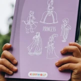 Księżniczki KIDYDRAW-MINI podświetlany tablet do rysowania pad z ekranem LCD Princess Kidywolf 3+