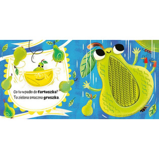 OWOCE książeczka sensoryczna z silikonowymi elementami DOTYKAM POZNAJĘ Elżbieta Korolkiewicz wyd. AWM