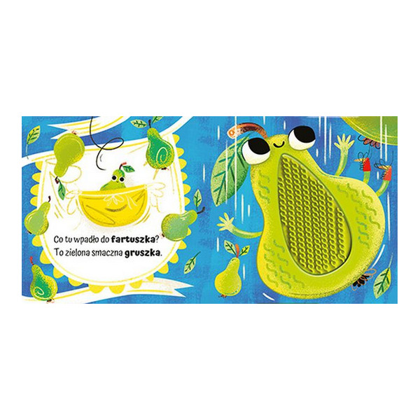 OWOCE książeczka sensoryczna z silikonowymi elementami DOTYKAM POZNAJĘ Elżbieta Korolkiewicz wyd. AWM