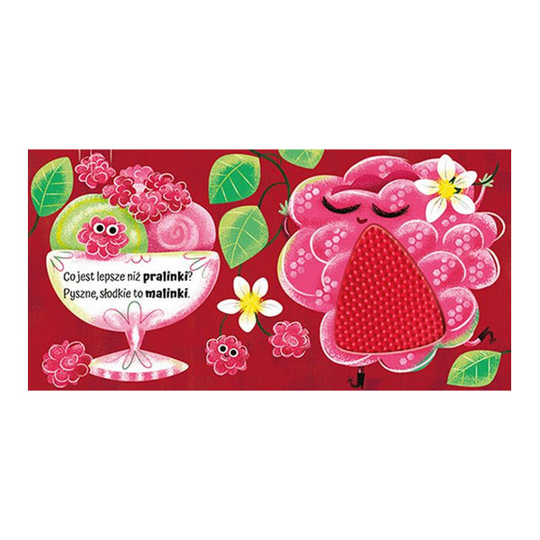 OWOCE książeczka sensoryczna z silikonowymi elementami DOTYKAM POZNAJĘ Elżbieta Korolkiewicz wyd. AWM