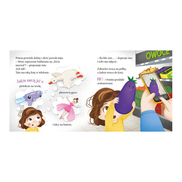 JADZIA PĘTELKA IDZIE NA ZAKUPY książka w twardej okładce Barbara Supeł wyd. Zielona Sowa 1+