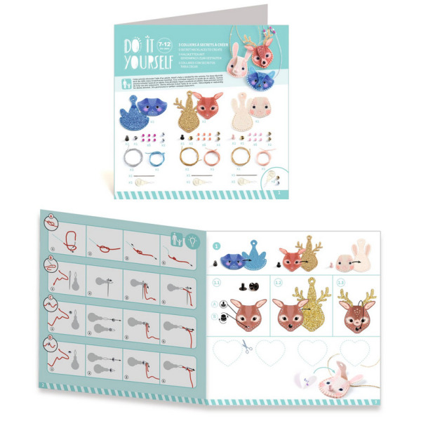 SEKRETNE NASZYJNIKI zestaw kreatywny zrób to sam biżuteria Djeco 7+