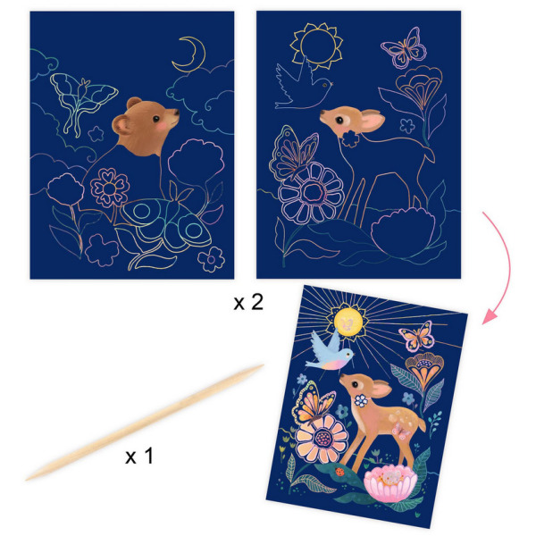 ZACZAROWANY LAS zestaw artystyczny 6 w 1 kreatywny Djeco 6+