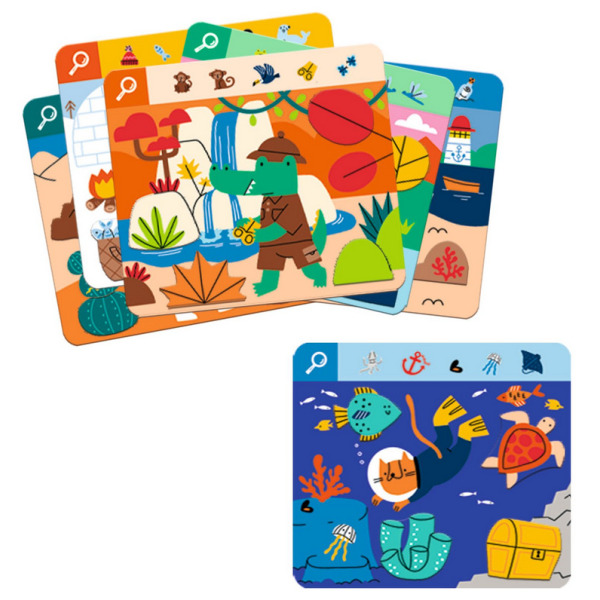 ODKRYWCY gra obserwacyjna na spostrzegawczość szukaj i znajdź Djeco 3+