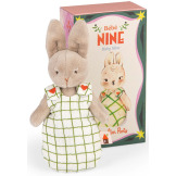 Króliczek BEBE NINE przytulanka w uroczym śpiworku LES MINOUCHKAS Moulin Roty 10msc+