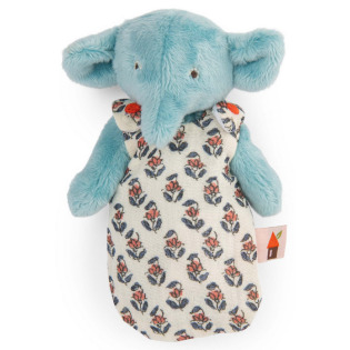 Słonik BEBE PABLO przytulanka w uroczym śpiworku LES MINOUCHKAS Moulin Roty 10msc+