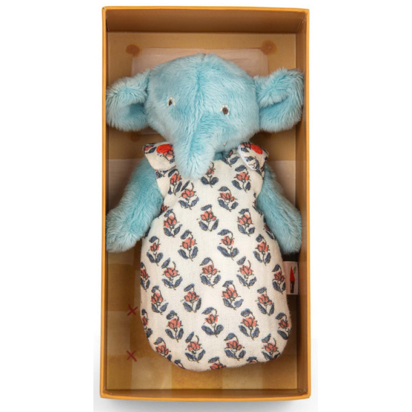 Słonik BEBE PABLO przytulanka w uroczym śpiworku LES MINOUCHKAS Moulin Roty 10msc+