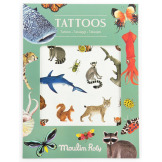 ZWIERZĄTA ŚWIATA tatuaże zmywalne dla dzieci 45 szt. Moulin Roty 3+