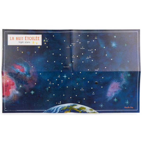 KONSTELACJA Les Jardin du Moulin kalkomania z plakatem zestaw kreatywny Moulin Roty 6+