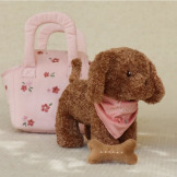 Jackie PLUSZOWY PIESEK W TOREBCE przytulanka z akcesoriami Little Dutch 12m+