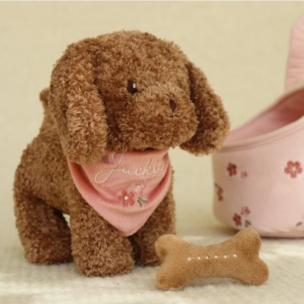 Jackie PLUSZOWY PIESEK W TOREBCE przytulanka z akcesoriami Little Dutch 12m+