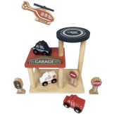DREWNIANY GARAŻ parking z autkami i znakami drogowymi Egmont Toys 2+
