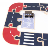 DREWNIANA DROGA z autkami i znakami drogowymi tor samochodowy do układania Egmont Toys 3+