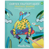 ZWIERZĄTKA zestaw kreatywny z folią transferową 6 obrazków LES LOUFOQUE Moulin Roty 6+