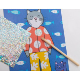 ZWIERZĄTKA zestaw kreatywny z folią transferową 6 obrazków LES LOUFOQUE Moulin Roty 6+