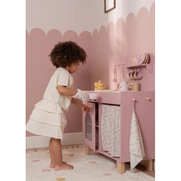 DREWNIANA KUCHNIA z akcesoriami zabawa w dom, kuchnię i gotowanie FSC Little Dutch 3+