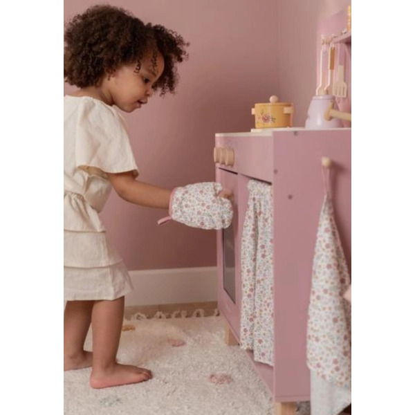 DREWNIANA KUCHNIA z akcesoriami zabawa w dom, kuchnię i gotowanie FSC Little Dutch 3+