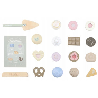 DREWNIANA PATERA z ciasteczkami zabawa w dom, kuchnię i gotowanie FSC Little Dutch 3+