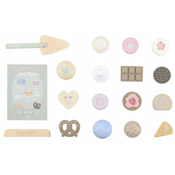 DREWNIANA PATERA z ciasteczkami zabawa w dom, kuchnię i gotowanie FSC Little Dutch 3+