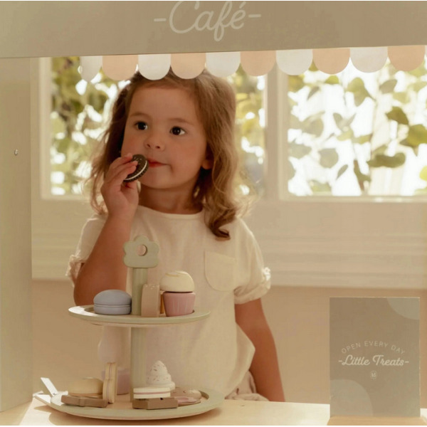 DREWNIANA PATERA z ciasteczkami zabawa w dom, kuchnię i gotowanie FSC Little Dutch 3+