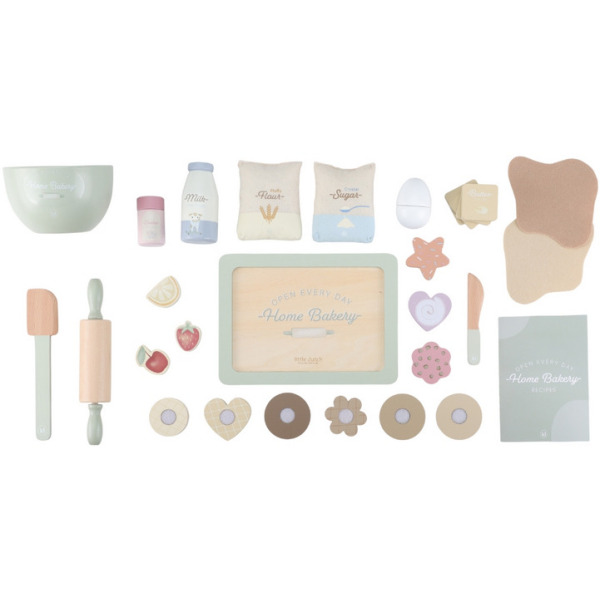 DREWNIANY ZESTAW DO PIECZENIA zabawa w dom, kuchnię i gotowanie FSC Little Dutch 3+