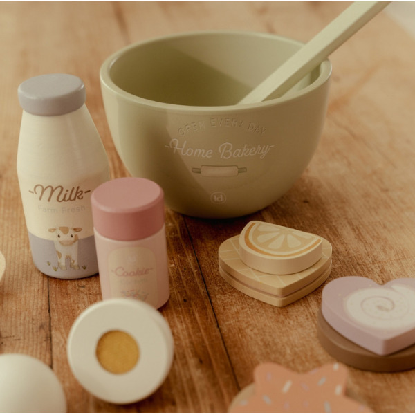 DREWNIANY ZESTAW DO PIECZENIA zabawa w dom, kuchnię i gotowanie FSC Little Dutch 3+