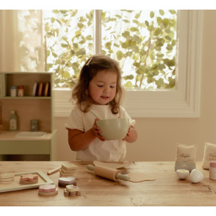 DREWNIANY ZESTAW DO PIECZENIA zabawa w dom, kuchnię i gotowanie FSC Little Dutch 3+