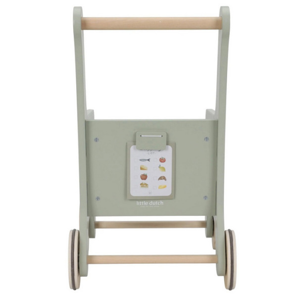 DREWNIANY WÓZEK na zakupy do zabawy w sklep z akcesoriami FSC Little Dutch 3+