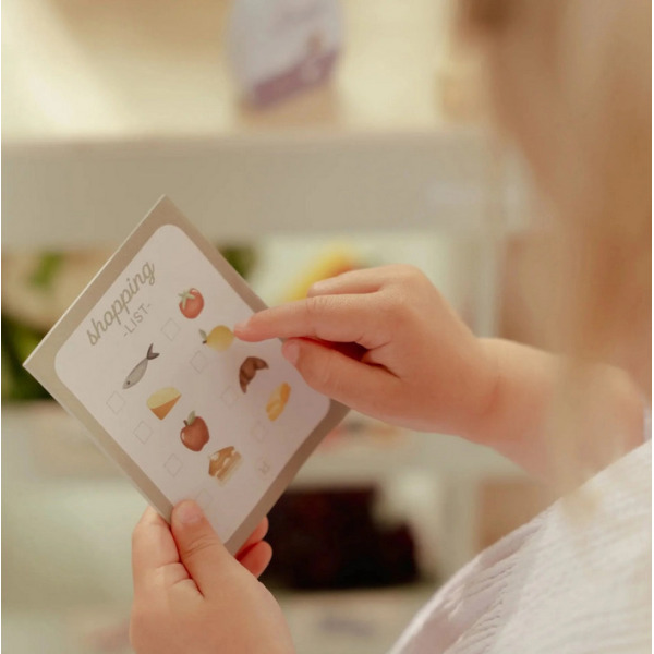 DREWNIANY WÓZEK na zakupy do zabawy w sklep z akcesoriami FSC Little Dutch 3+